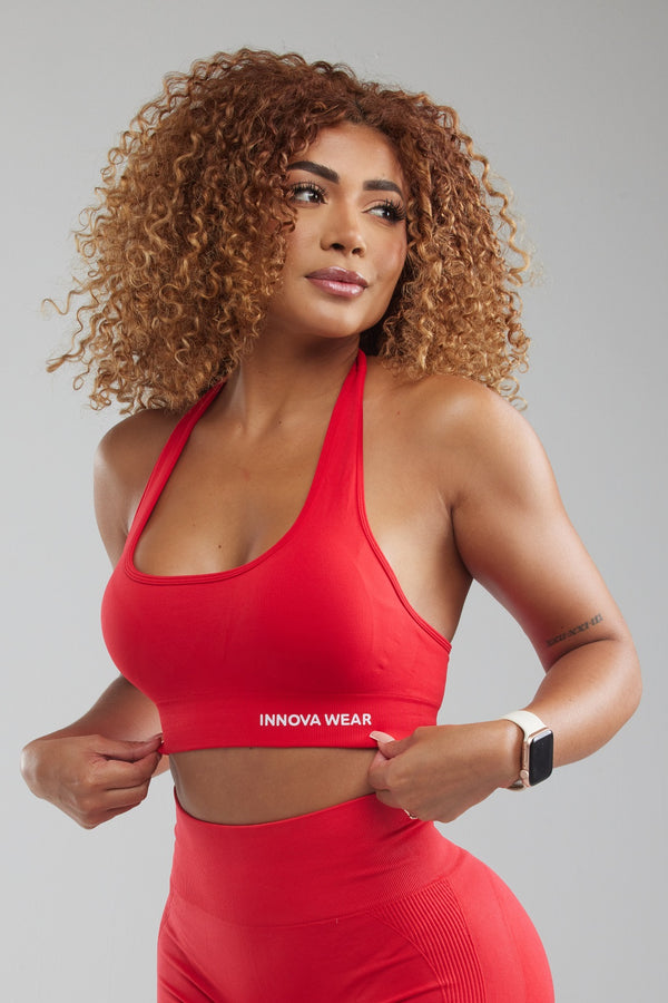 Red Halter PANACHE Sports Bra