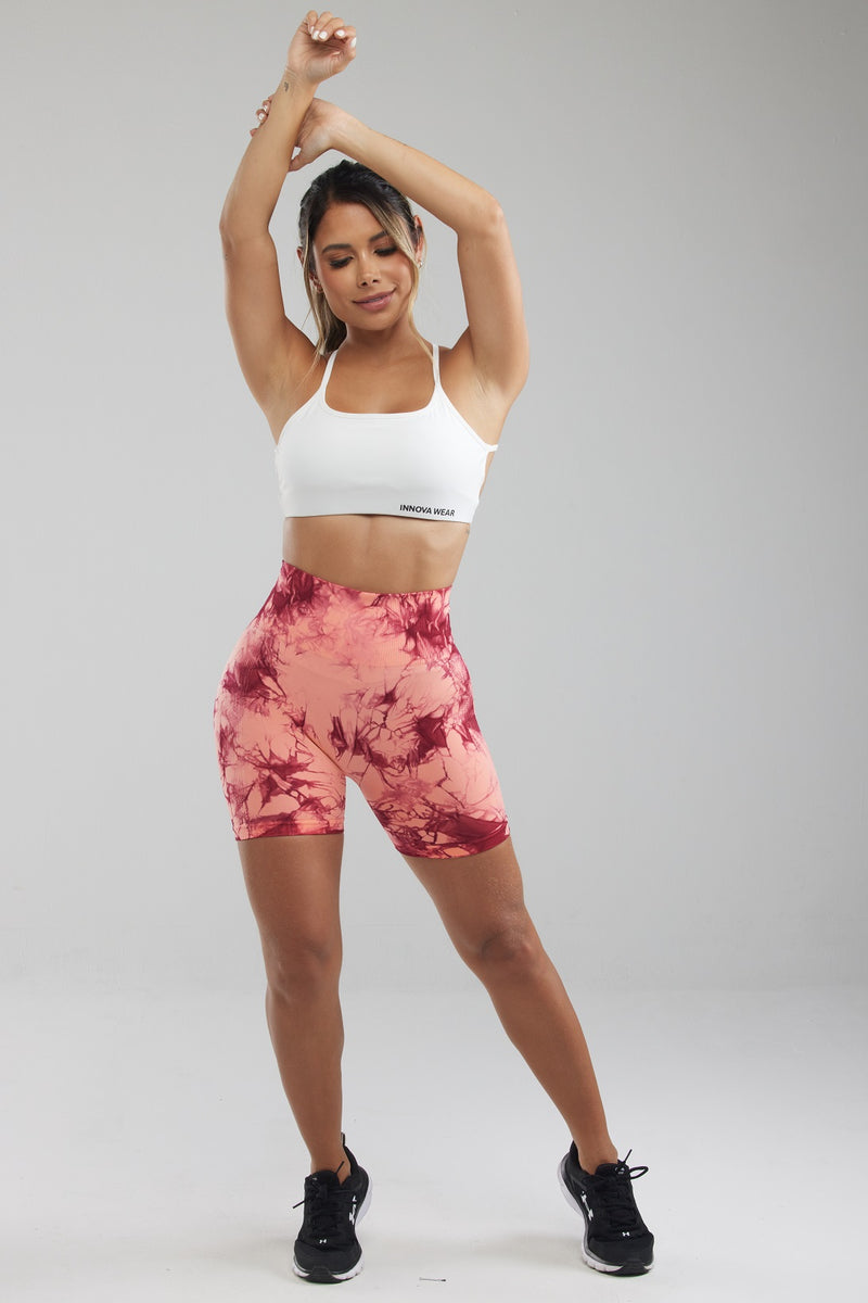 CORAL MARBLE SCRUNCH BUTT SHORTS