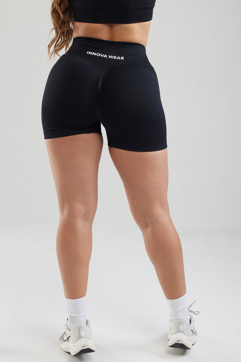 FLEX | SCUNCH BUTT SHORTS - BLACK