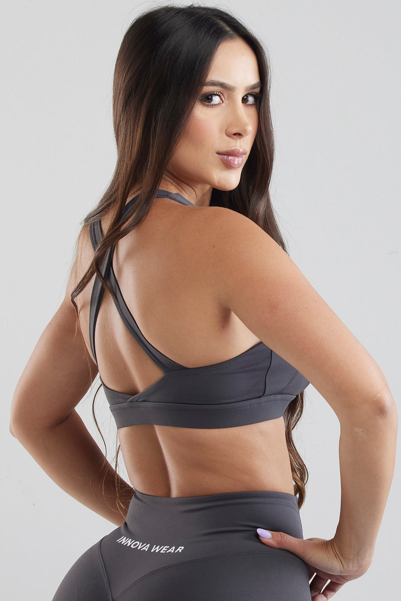 GRAY SPORTS BRA - ORIGIN COLLECTION