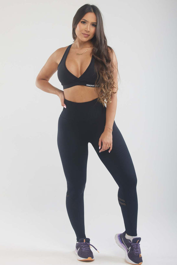 Schwarze Contour Scrunch Butt Leggings