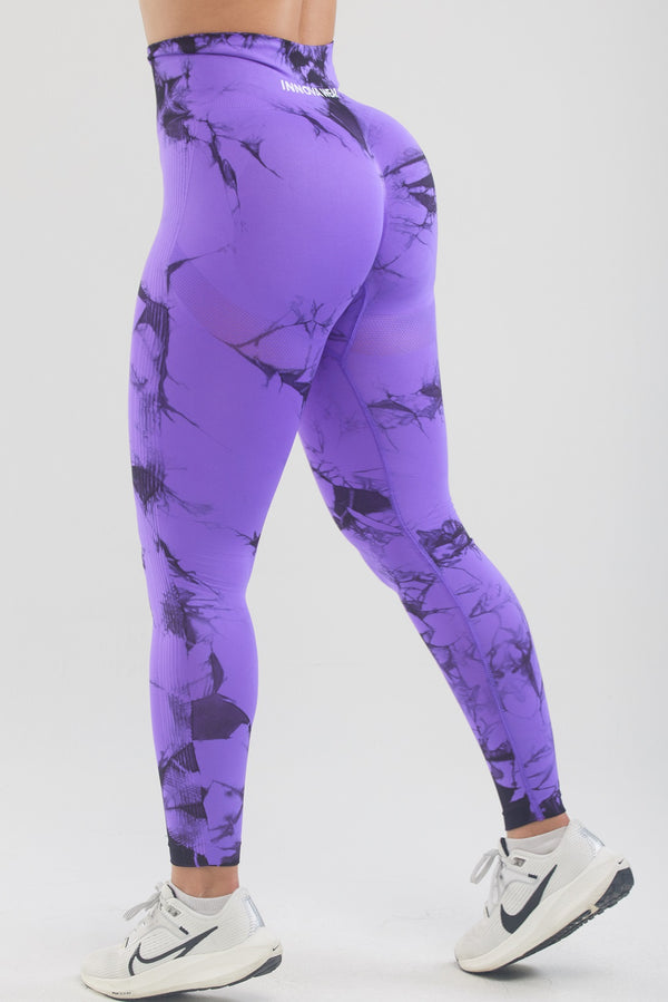 Bright Purple Marble Scrunch Butt Leggings