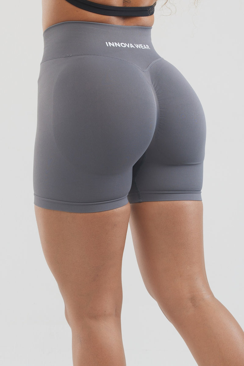 SOLID Gray Scrunch Butt Sculpting Shorts