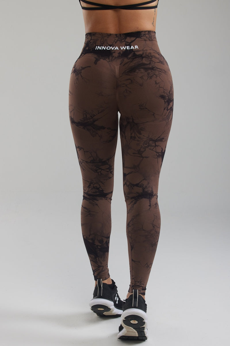 Chocolate Brown Marble Scrunch Butt Leggings – innovawear