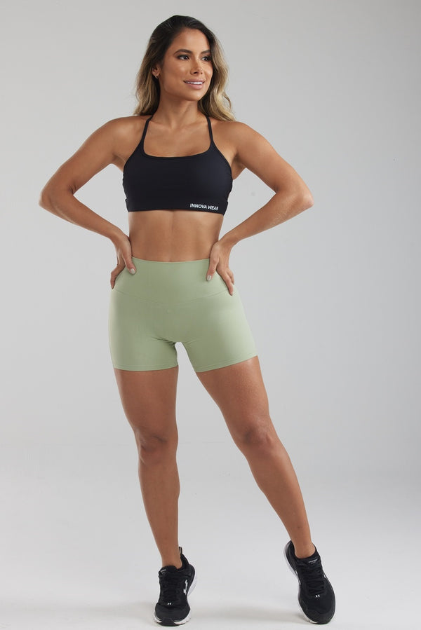 Light Green Scrunch Butt Pocket shorts