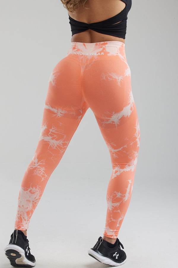 Peach Marble Scrunch Butt Leggings